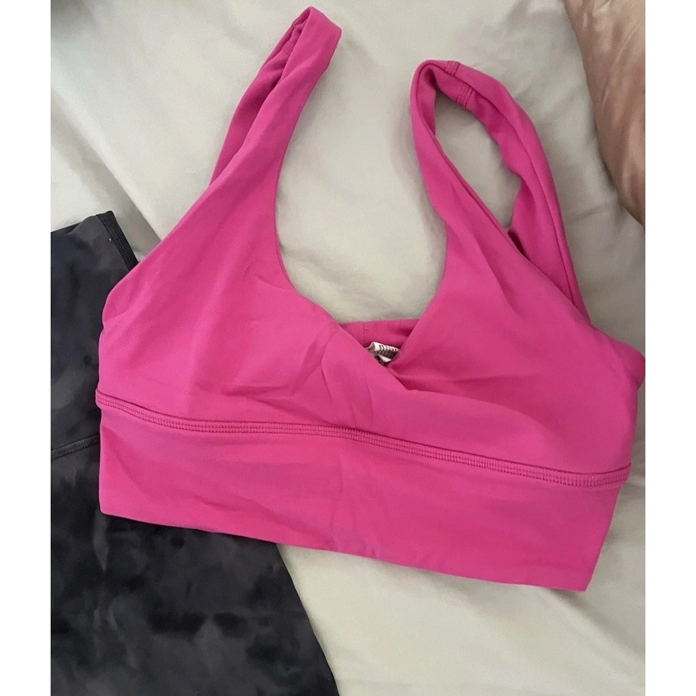 Lululemon Align Sports Bra Size 4 Pink Scoop Neck Women Reversible